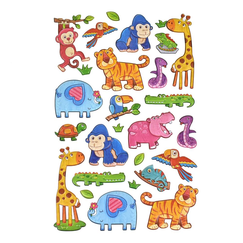 Safari Animal Pals 3D Puffy Stickers, 26-Piece