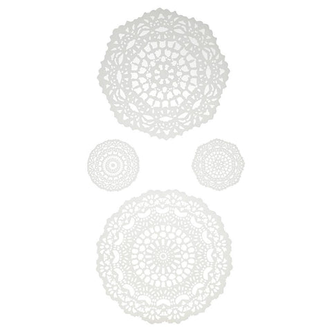 Doily Paper Craft Stickers, White, 4-Piece