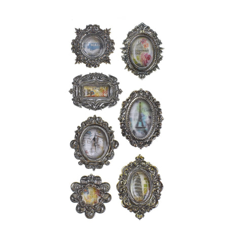 Vintage Elegance Charm Stickers, 8-Piece
