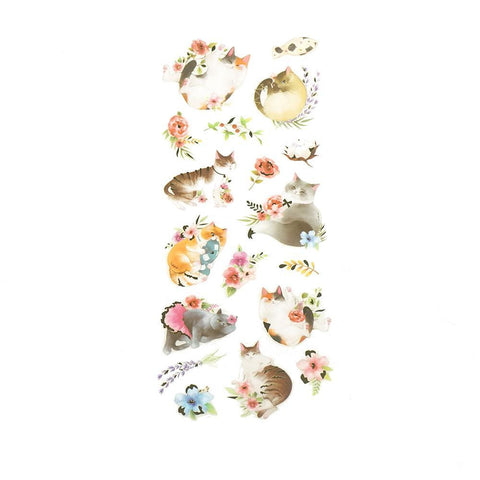 Foil Fancy Pretty Cat Stickers, 18-Piece