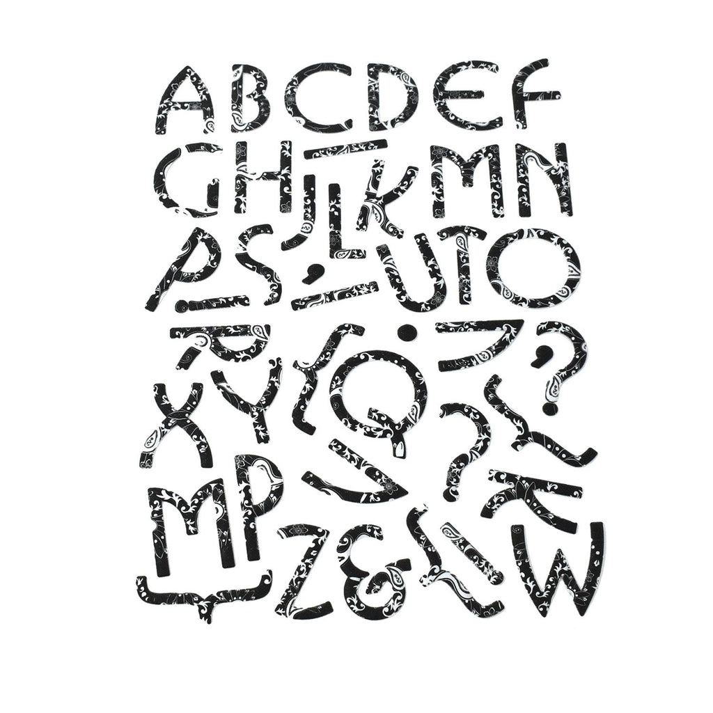 Puffy 3D Elegance Font Alphabet Stickers, 42-Piece