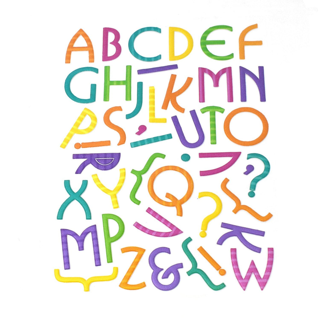 Puffy 3D Retro Font Alphabet Stickers, 42-Piece