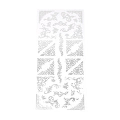 Elegant Scroll Swirl Foil Corner Stickers, 32-Piece