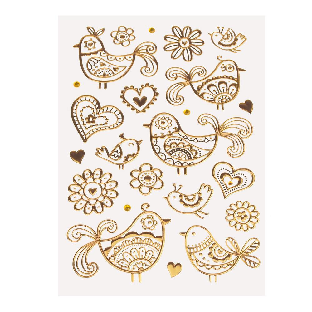 Chickadee Foil Stickers, Gold, 23-Count