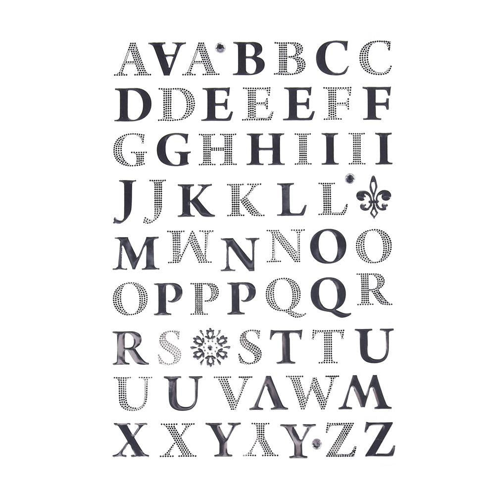 Roman Alphabet Letter Foil Stickers, 5/8-Inch, 62-Count, Silver
