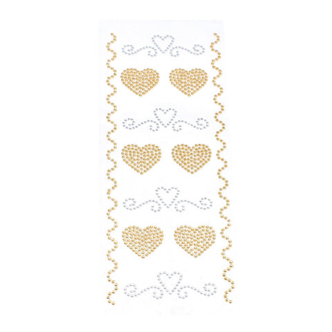 Heart Swirls Gem Art Stickers, 12-Piece