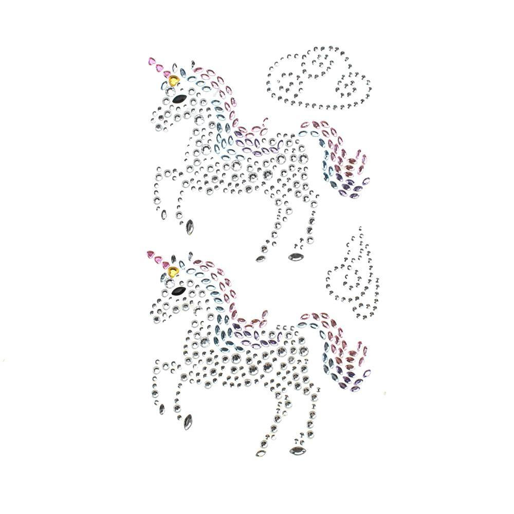Unicorn Rhinestone Gem Paper Craft Art Stickers, 4-Piece