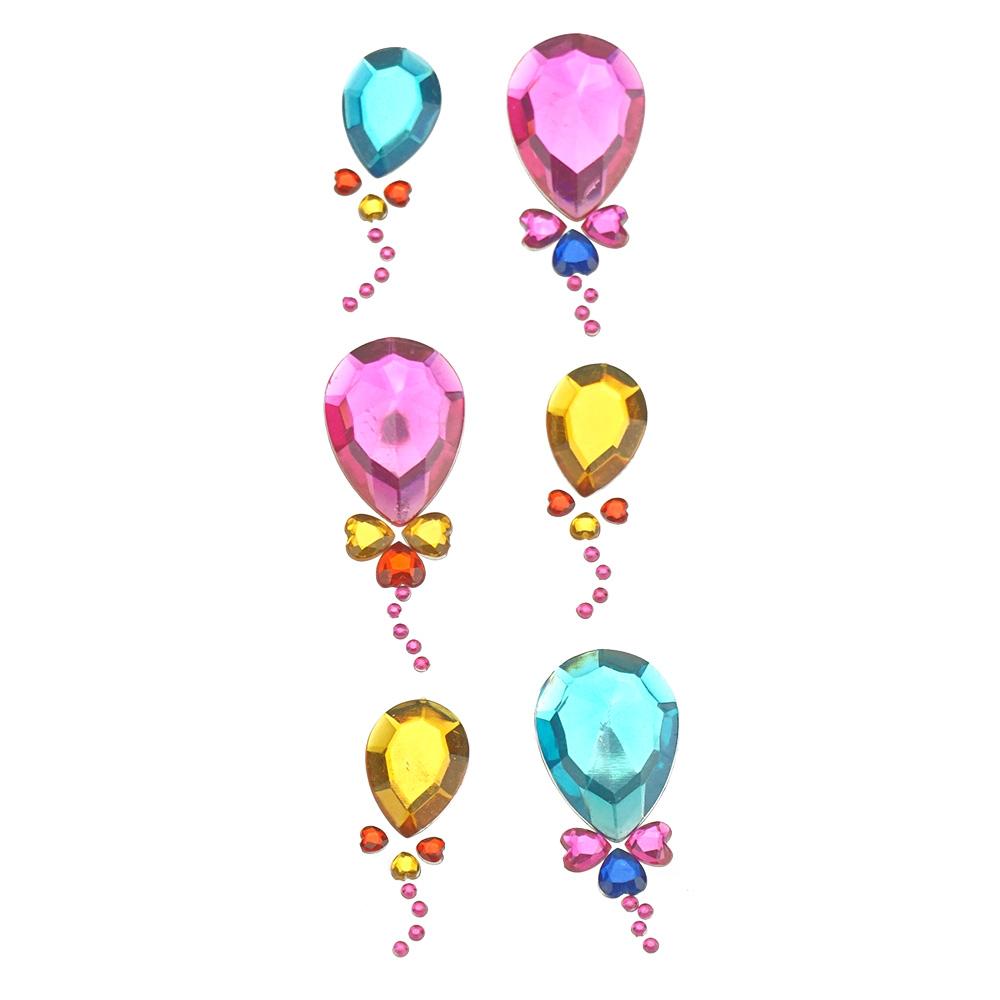 Balloons Bling Gem Accent Stickers, 6-Piece