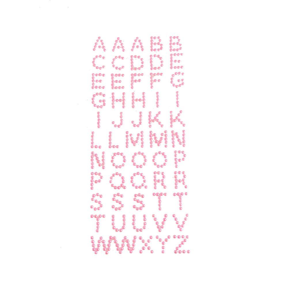 Beaded Pearl Alphabet Letter Stickers, 1/2-Inch, 55-Piece