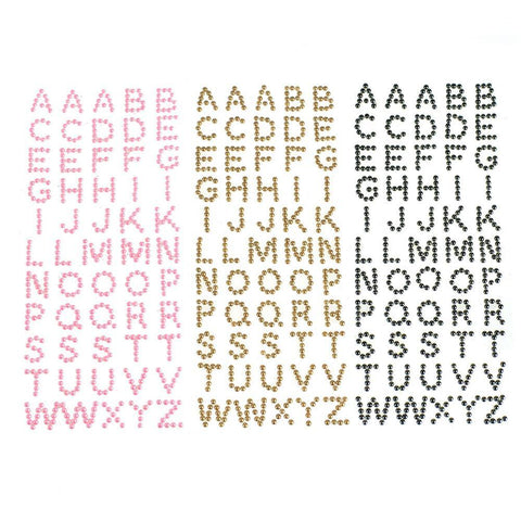 Beaded Pearl Alphabet Letter Stickers, 1/2-Inch, 55-Piece