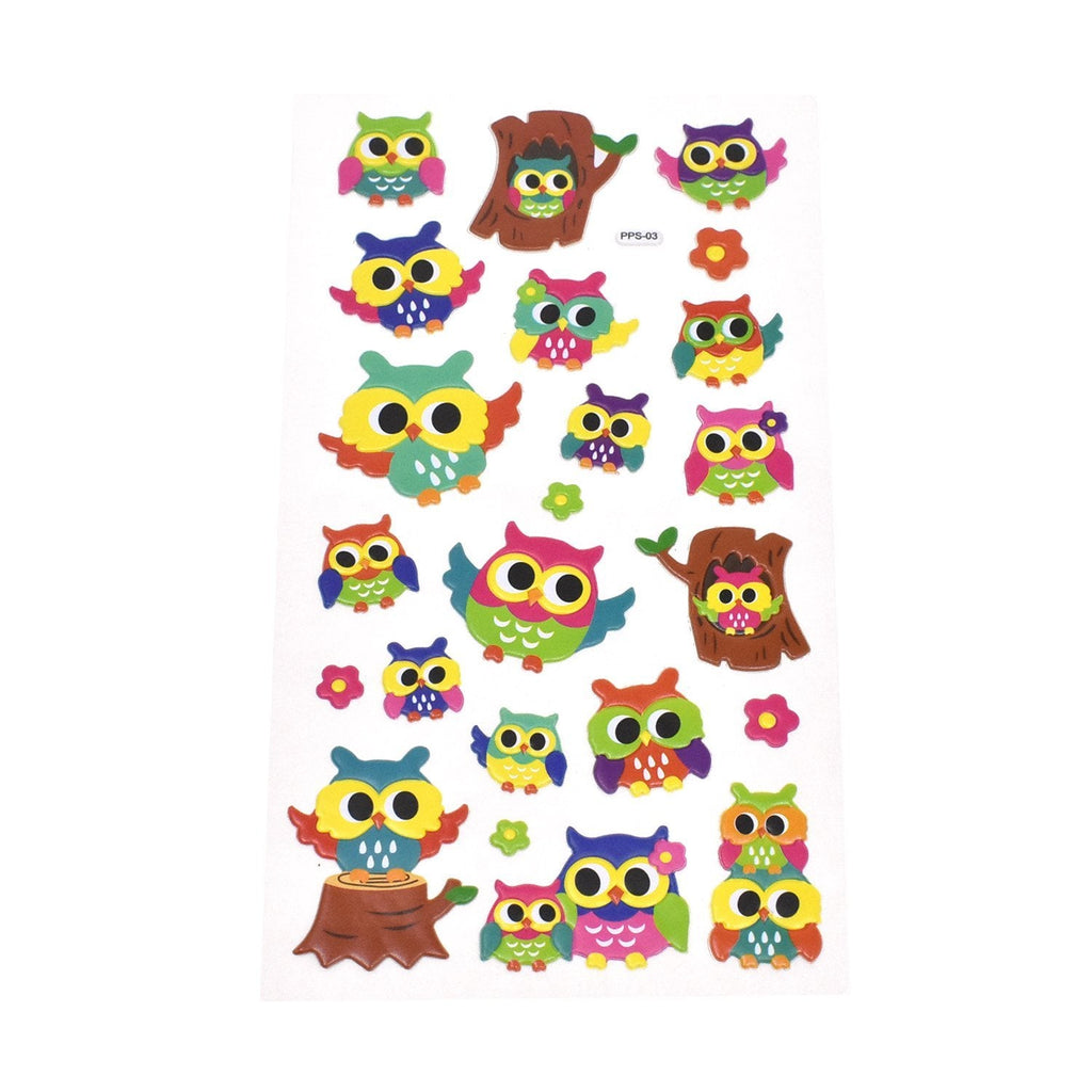 Tree Owls Puffy 3D Stickers, 23-Piece