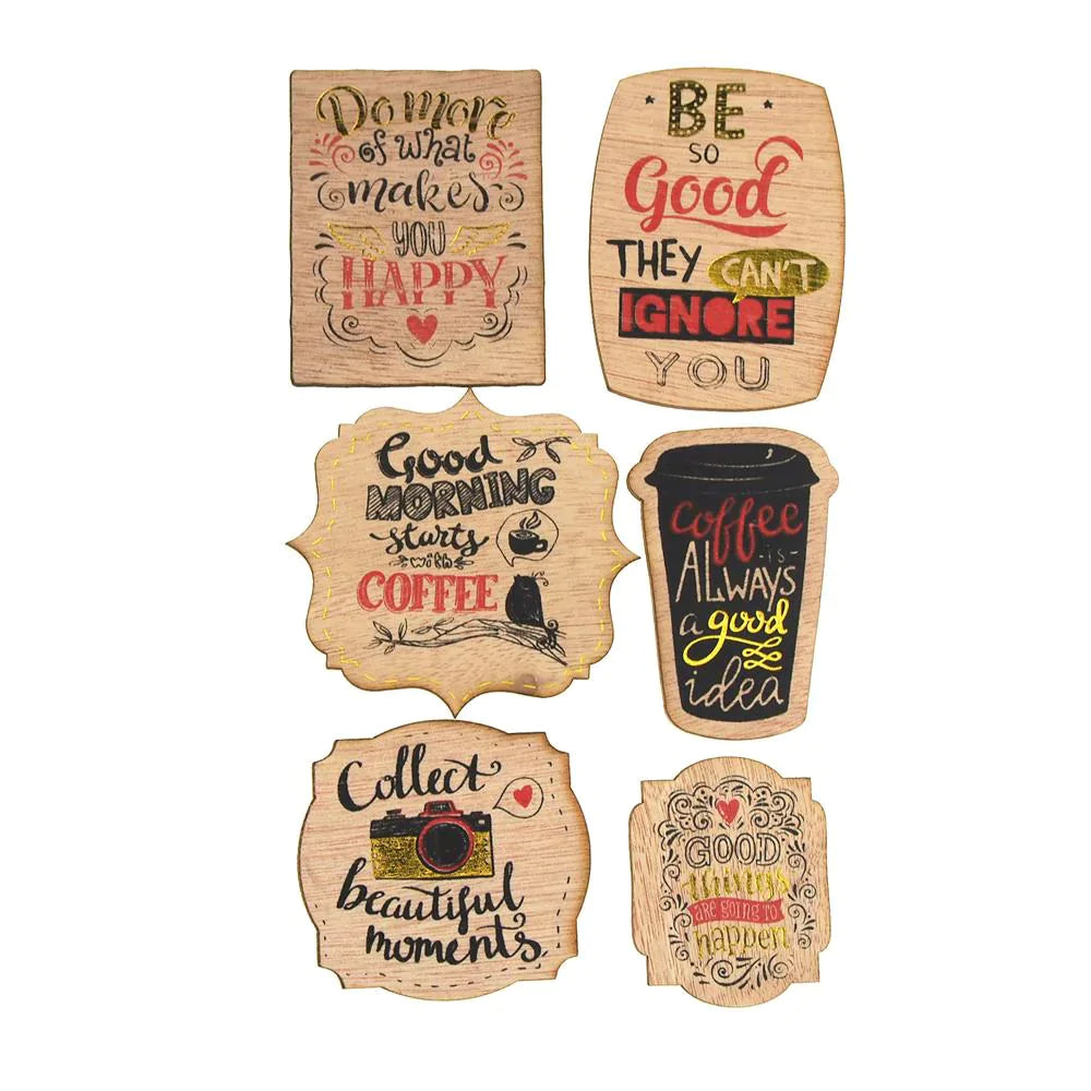 Inspirational 3D Wood Stickers, 6-Count
