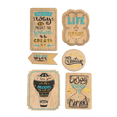 Inspirational 3D Wood Stickers, 6-Count