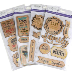 Inspirational 3D Wood Stickers, 6-Count