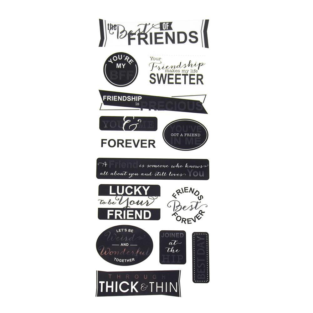 Best of Friends Photo Safe Clear Foil Stickers, 14-Count