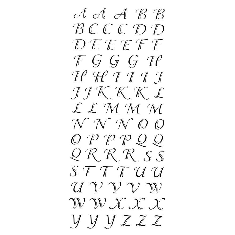 Script Alphabet Letter Fancy Foil Stickers, 1/2-inch, 78-count