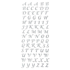 Script Alphabet Letter Fancy Foil Stickers, 1/2-inch, 78-count