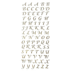 Script Alphabet Letter Fancy Foil Stickers, 1/2-inch, 78-count