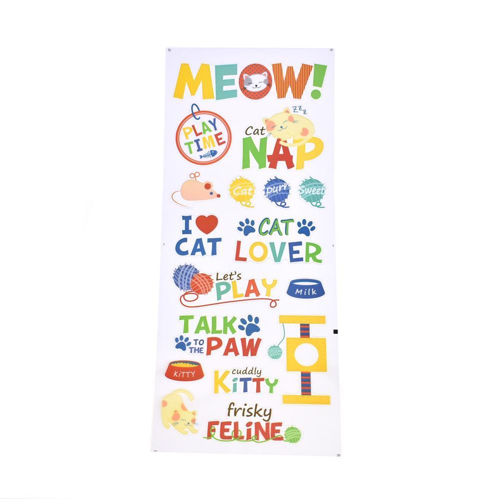 Cuddly Kitty Cat Clear Stickers, 17-Piece