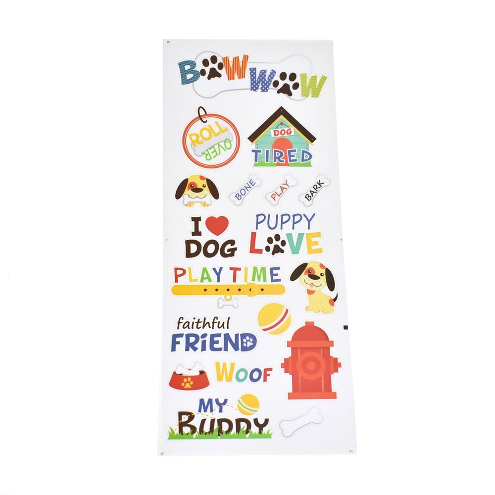 Pet Puppy Dog Clear Stickers, 18-Piece