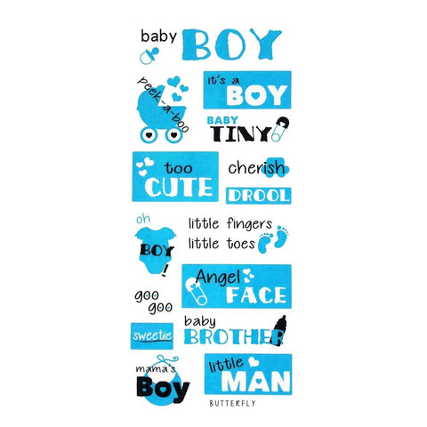 Its A Boy Clear Photo Safe Stickers, Blue, 15-Inch
