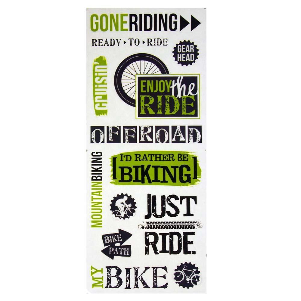 Biking Theme Clear Photo Safe Stickers, 13-Count