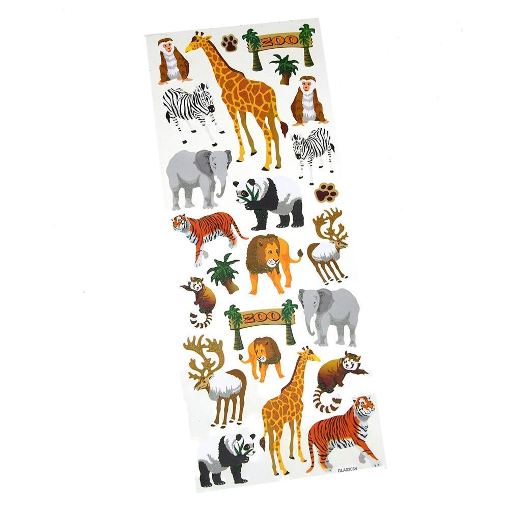 Glitter Zoo Bound Stickers, 24-Count