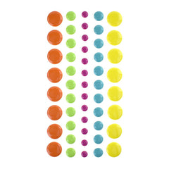 Adhesive Enamel Dot Stickers, 51-Piece