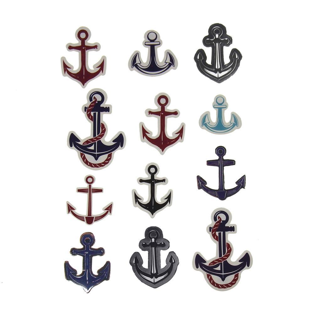 Anchor Medley 3D Handmade Stickers, 12-Count