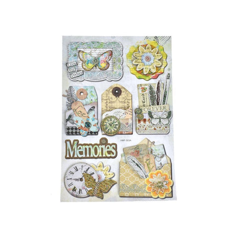 Memories Glitter Paper Craft Stickers, 8-Piece