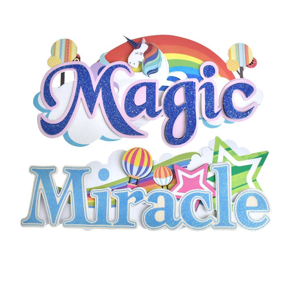 Magic and Miracle Word Art Stickers, 5-1/2-Inch, 2-Piece