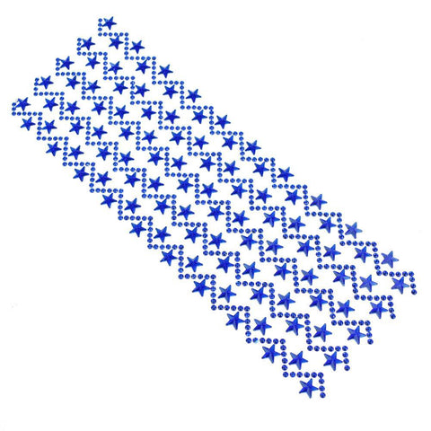 Star Border 3D Rhinestone Stickers, Royal Blue, 10-Inch, 5-Count