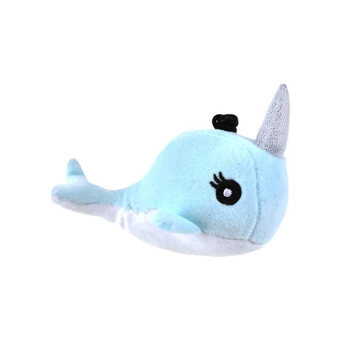 Narwhal Plush Sound Keychain, 4-1/4-Inch