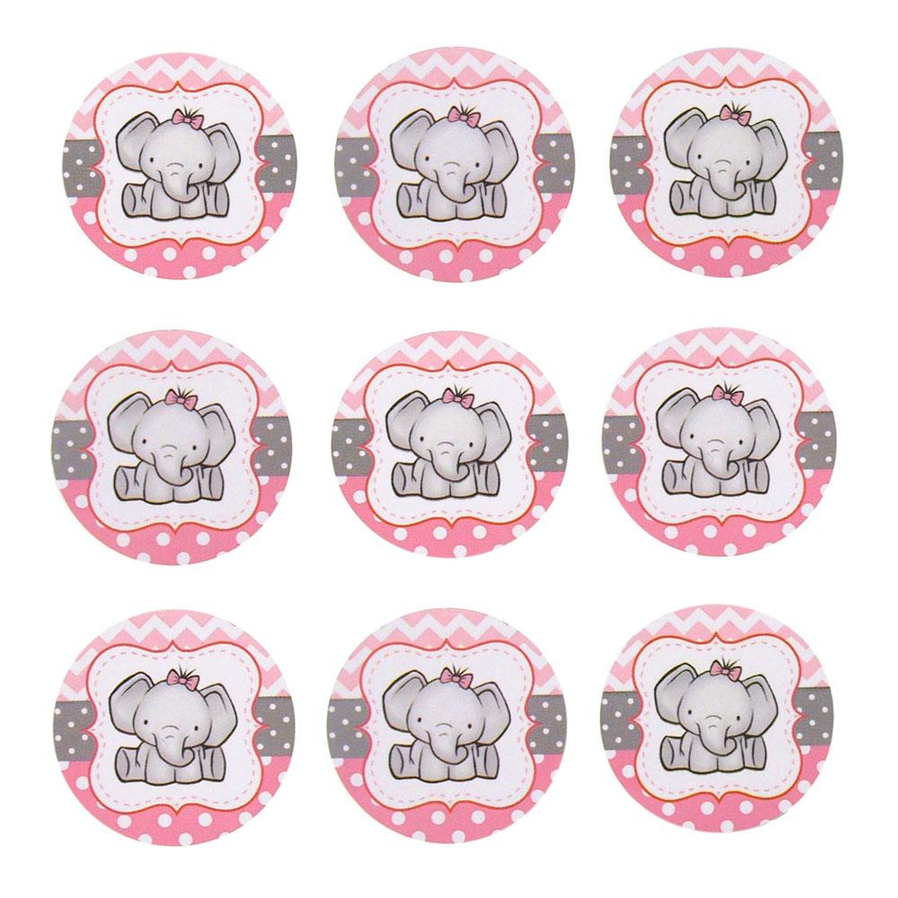 Elephant Seal Paper Stickers, Light Pink, 1-Inch, 24-Count