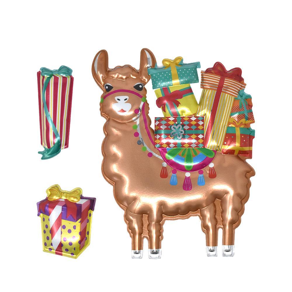Llama with Presents Wall Decal 3D Balloon Stickers, Assorted, 3-Piece