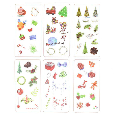 Holiday Decorations and Presents Christmas Stickers, 6-Sheets