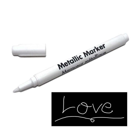 Metallic White Marker 0.7mm Extra Fine Point, 5-Inch