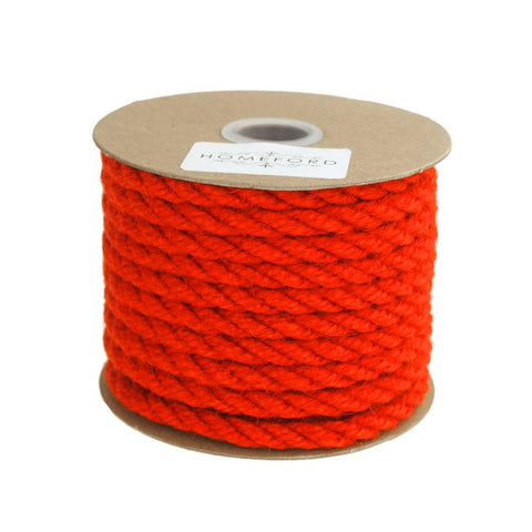 Burlap Jute Fiber Twine Rope, Red, 6mm, 10 Yards