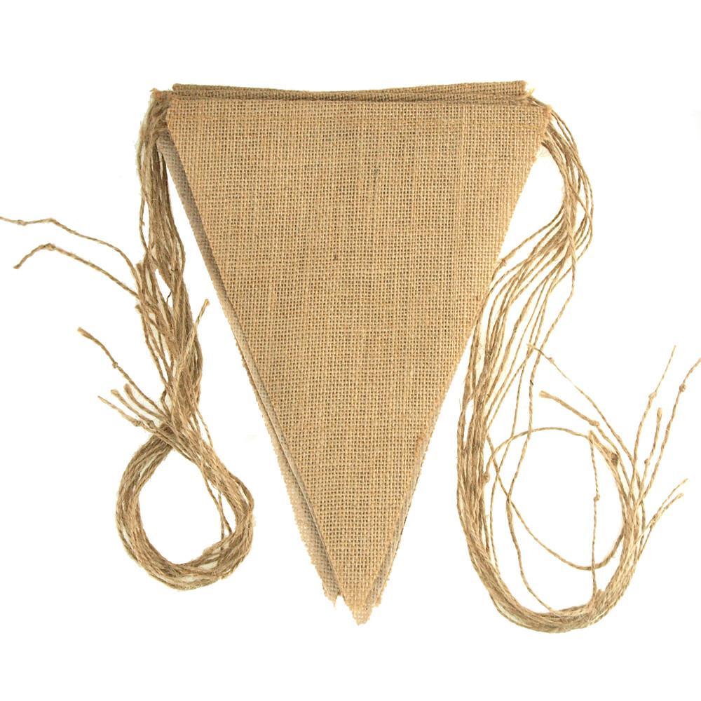Natural Triangle Burlap Banner, 10-Inch x 8-Inch, 12-Piece