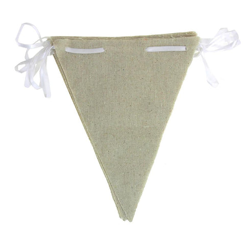 Natural Linen Pennants Banner, Triangle, 10-Inch x 8-Inch, 12-Piece