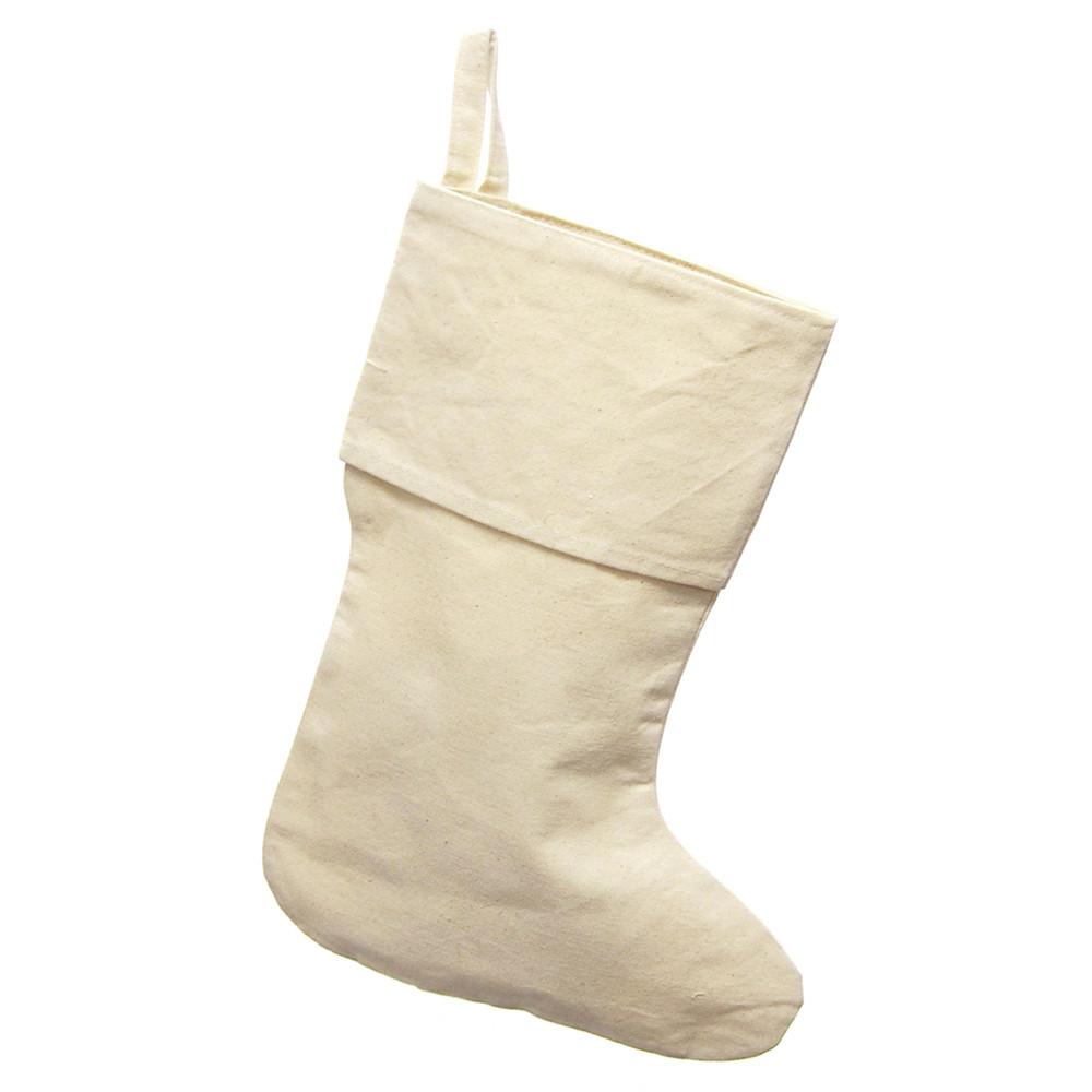 Natural Canvas Plain Christmas Stocking, 17-Inch, 6-Piece
