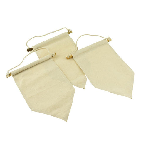 Natural Cotton Triangle Canvas Banner, 16-Inch, 6-Count