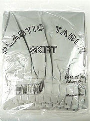 Plastic Table Skirt Adhesive Pleated, 29-Inch x 14-feet