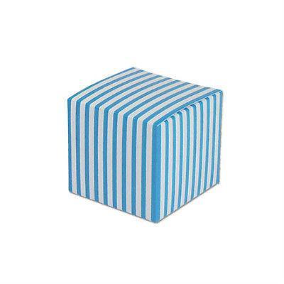 Striped Mini Paper Boxes, 2-inch, 12-Piece, Blue/White