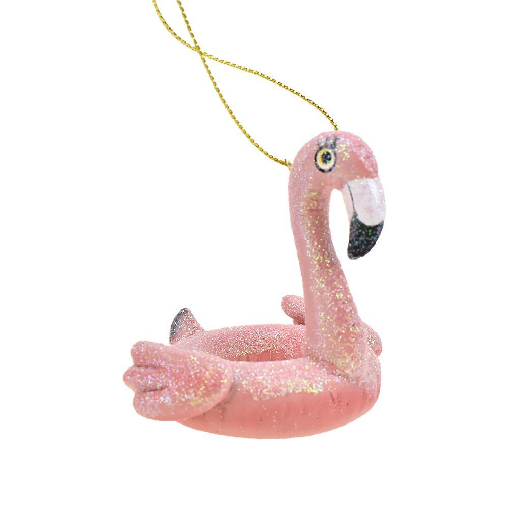 Pink Flamingo Pool Float Christmas Ornament, 2-3/4-Inch