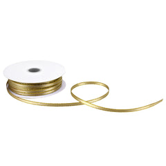 Double Faced Gold Trim Satin Ribbon, 1/8-inch, 50-yard