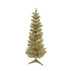 Pre-Lit Mini Artificial Christmas Tree, Gold, 36-Inch
