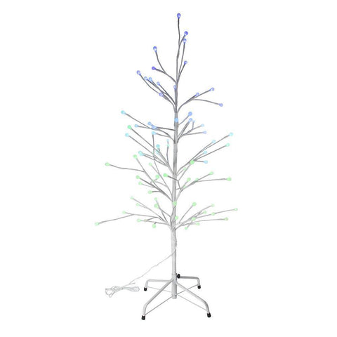 Multi Function RGB LED Twig Gumball Christmas Tree, White, 54-Inch