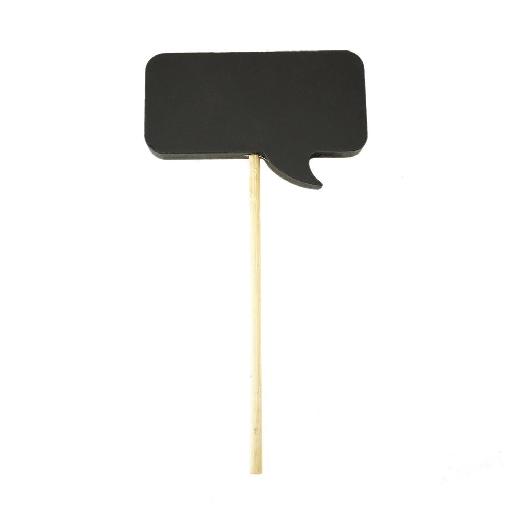 Rectangular Speech Bubble Chalkboard Stick, Black, 7-1/4-Inch