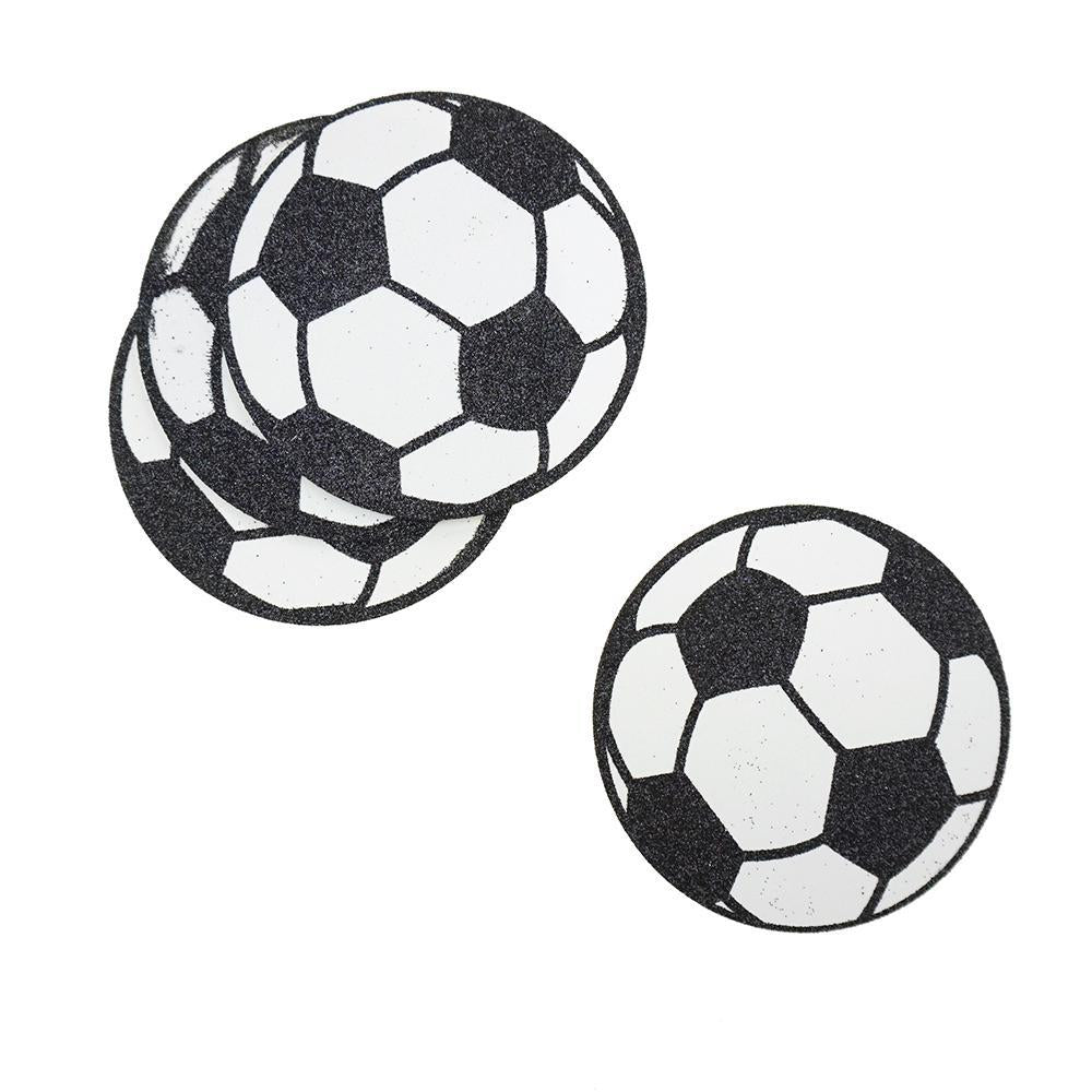 Glittered Soccer EVA Foam Cut Outs, 4-1/4-Inch, 10-Count